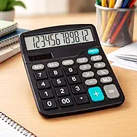 Calculadora de Mesa Grande Premium 12 Dígitos Display Nítido Teclas Confortáveis Uso Profissional e Estudantil
