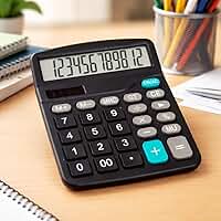 Calculadora de Mesa Grande Premium 12 Dígitos Display Nítido Teclas Confortáveis Uso Profissional e Estudantil