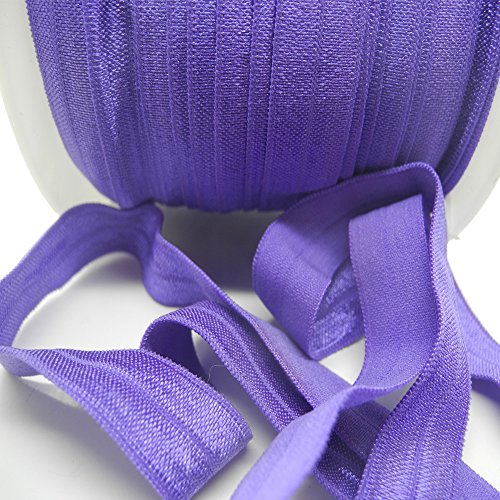 Pamir Tong 5/8'' Fold Over Elastic Foe Headband Baby Hair Bow Soft Fold Over Elastic Binding Webbing Tape Craft Sewing Assortment Color (50 Yards Mixed) #TOP4