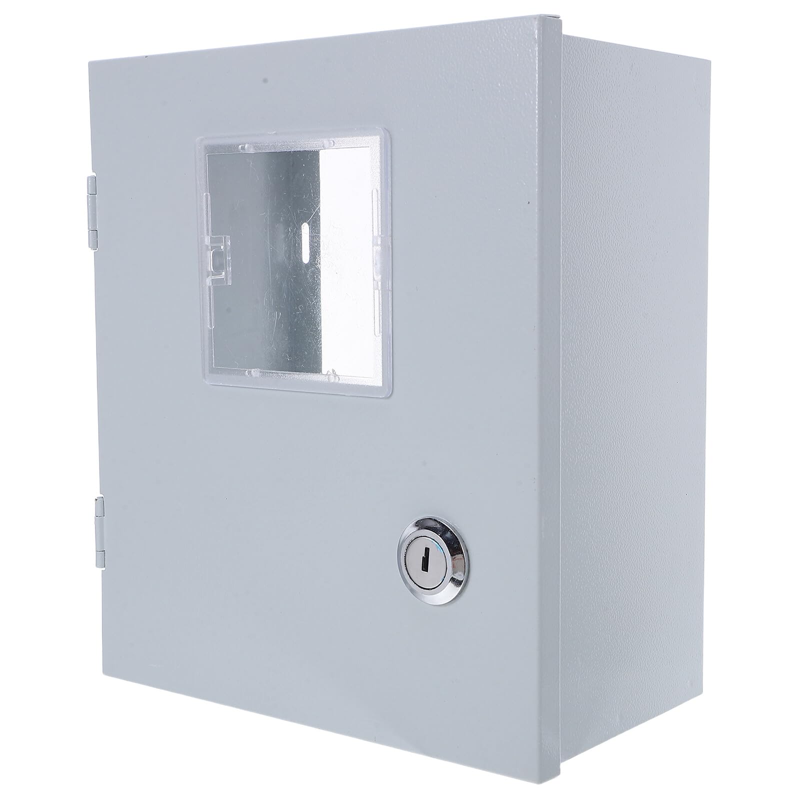 Caja para Contador de Luz de Hierro Blanco Puerta Transparente y Diseño sin Fondo para Protección Exterior en Entornos Industriales