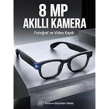 Siyah Bluetooth Ak ll  Kamera G zl  8 MP Kameral  AI  eviri Wi-Fi Foto raf Video M zik Arama ve Dokunmatik Kontroll