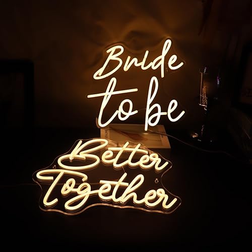 Miniatura 7 de QiaoFei Led Better Together - Letrero de neón con letras alimentadas por USB con interruptor de atenuación, luces de neón para bodas, compromisos,
