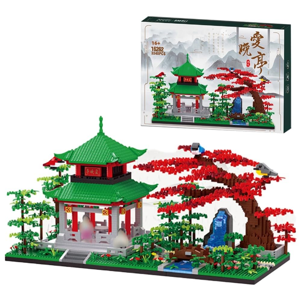 Chinese Architecture Building Blocks, 3340 Pcs Love Evening Pavilion Building Set, Chinese Ancient Famous Architecture Micro Bricks Model Toy for Teens and Adults, NOT Compatible with L*go