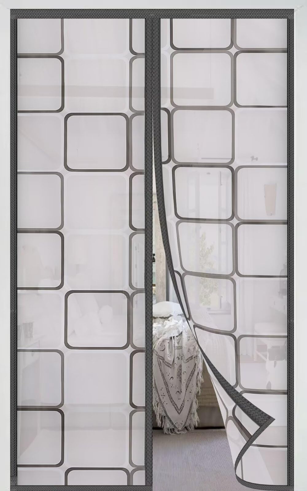 Cortina Termica Puerta Magnetica 85 x 215cm,Cortina con Imanes Aislamiento EVA,Cortina de Protección Aislante,El invierno es Cálido y el Verano es Fresco，Apagado Automático, sin Perforación