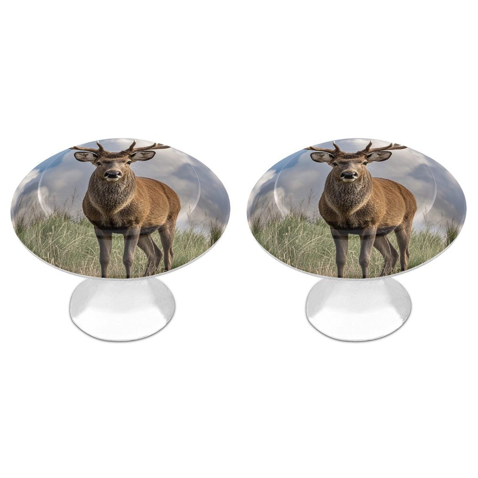 FekiLoot Elk Cabinet Knobs Round Dresser Drawer Pulls Stainless Steel Drawer Kitchen Knobs Modern Cabinet Hardware Drawers Knob Bathroom Closet Cabinets Handles