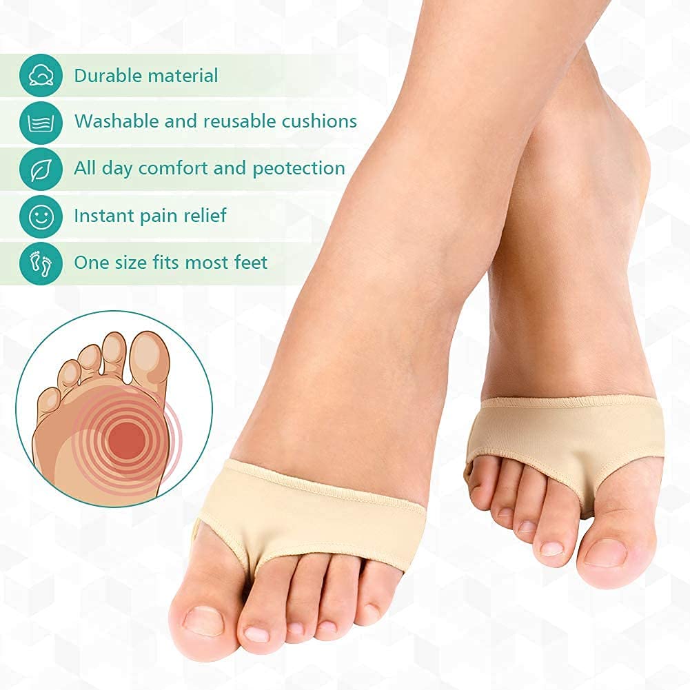Buy Ball of Foot Cushion Gel Metatarsal Pads, Half Toe Bunion Sleeve
