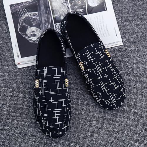 YYSPR Men's Casual Canvas Soft Loafer Flats Lightweight Slip On Walking Driving Shoes3