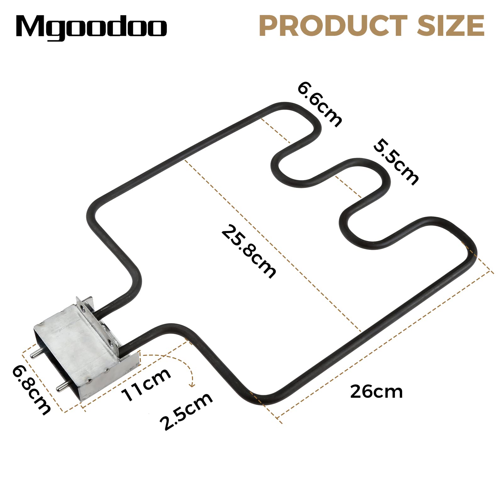 Mgoodoo Electric Smoker Grill Heating Element with Adjustable Thermostat Cord Controller, 1500 Watt Smoker Heating Element Replacement Part Compatible with Masterbuilt Smokers & Turkey Fryers