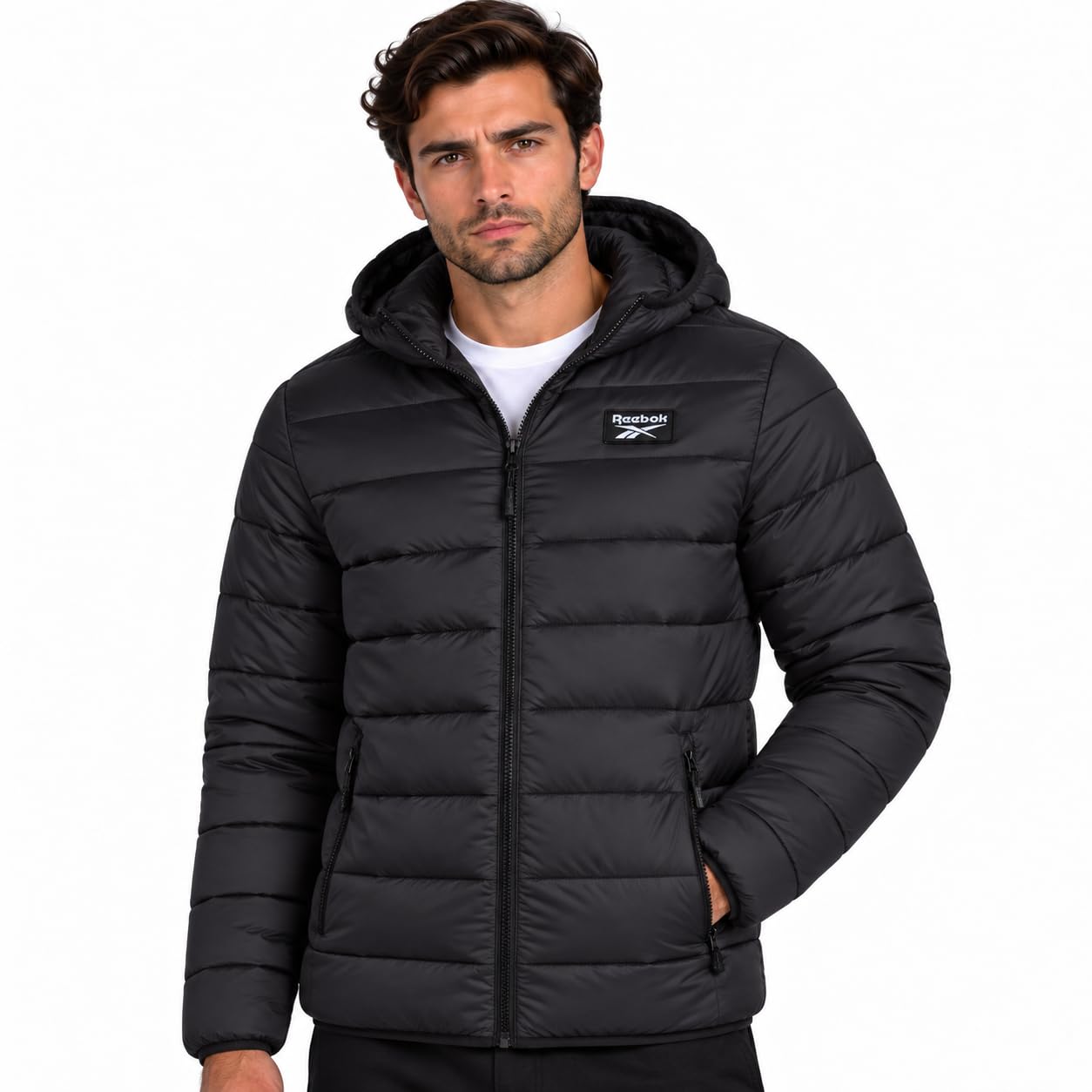 Mens Puffer Jacket Lightweight Hooded and Packable, Plus Size 2X-5X