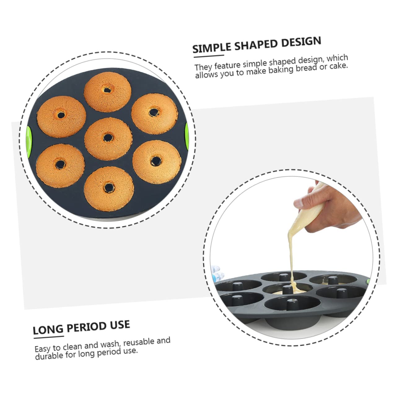 ifundom 5pièces Moule à Gâteau Silicone Pratique De Moules à Pâtisserie Outils De Cuisine Flexibles Et Réutilisables