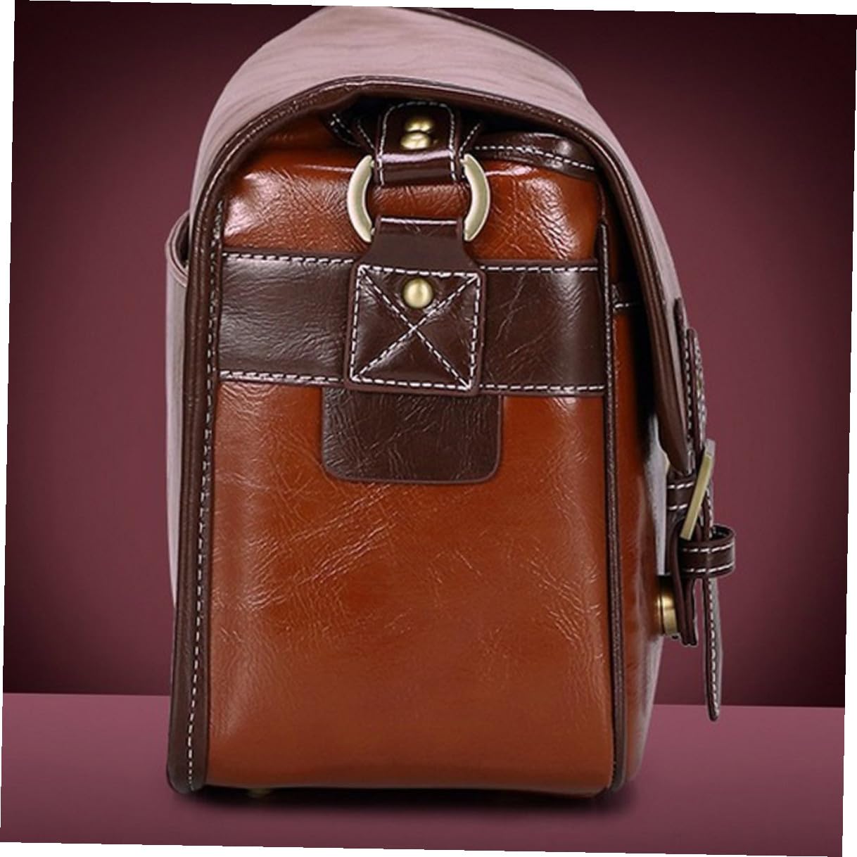 OUNONA Marrón Bolsa Grande DSLR Sintética de Cámara para Piel