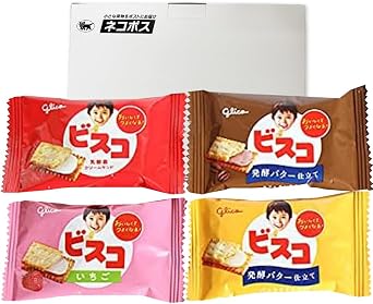 Ezaki Glico Set of 2 Bisco, 4 Types of Flavors 4 Types, 40 Cos