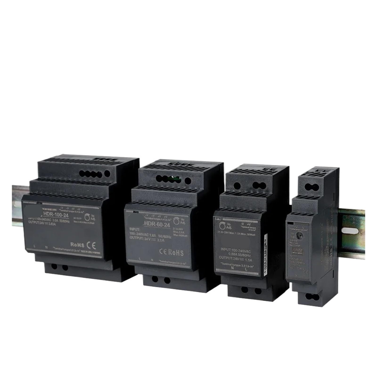 BRODEFUP Switching Power Supply HDR-Series 15W 30W 60W 100W AC-DC 5V 12V 15V 24V 48V(24V,HDR-30)