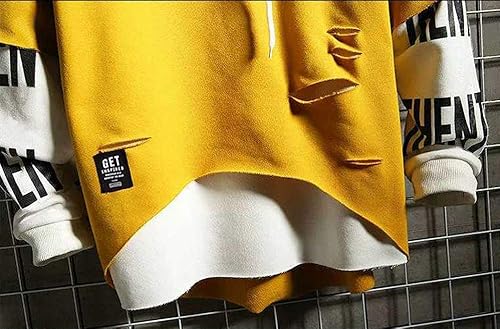 Miniatura 4 de DUDHUH Sudadera con capucha para hombre con estampado de letras, ropa deportiva, informal, hip-hop, sudadera