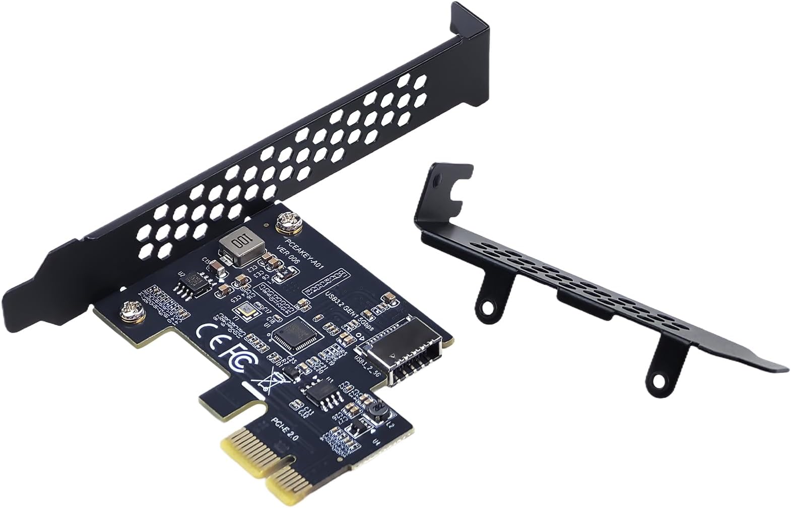 Flylin PCI-E to USB3.2 GEN1 Type-E(A-Key) Expansion Card, 5Gbps Front Panel Connector USB3.2 PCI E Riser Card, ASMedia ASM1042A Master Control, PCI Express Adapter for WINXP/WIN7/8/10/11/LINUX/MAC10.4