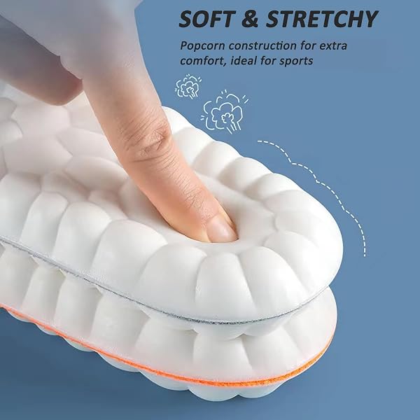 Solette in Memory Foam con supporto per l'arco plantare per donne e uomini, inserti per scarpe da ginnastica, scarpe sportive e stivali, traspiranti e ammortizzanti(43.5/44 EU,Nero) - 4