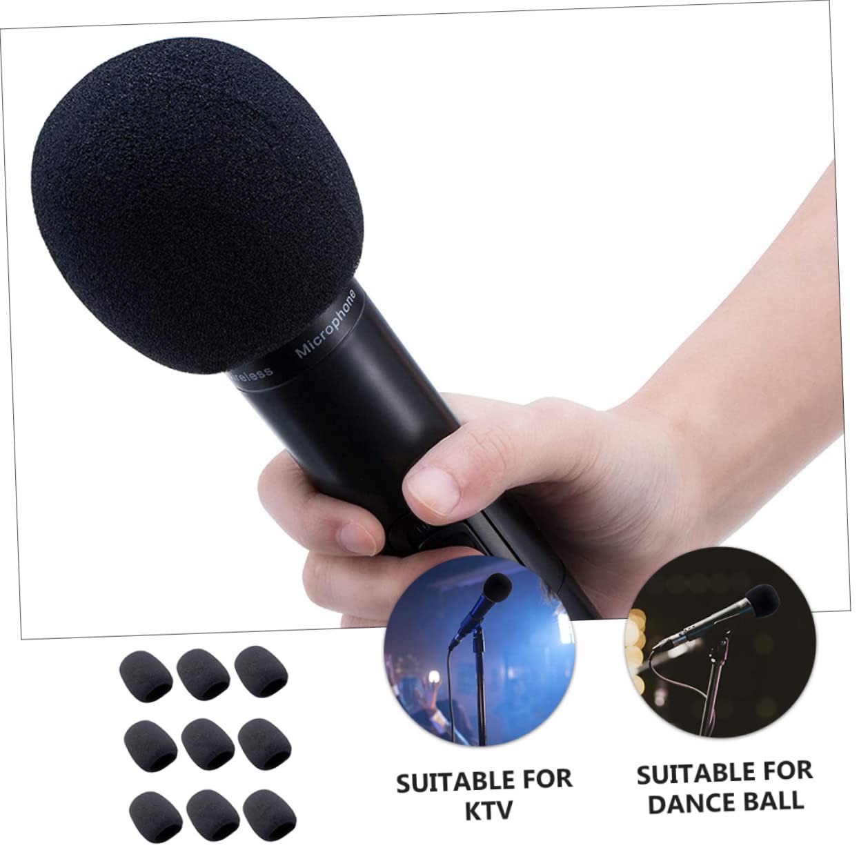 9pièces Bonnette Eva Pour Microphone Couvre-microphone Anti-vent Et Anti-bruit Pour Ktv Conférences Et Enregistrements
