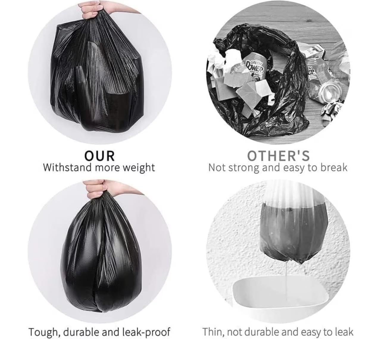 Large Black Garbage Bags - 30 Pack -4