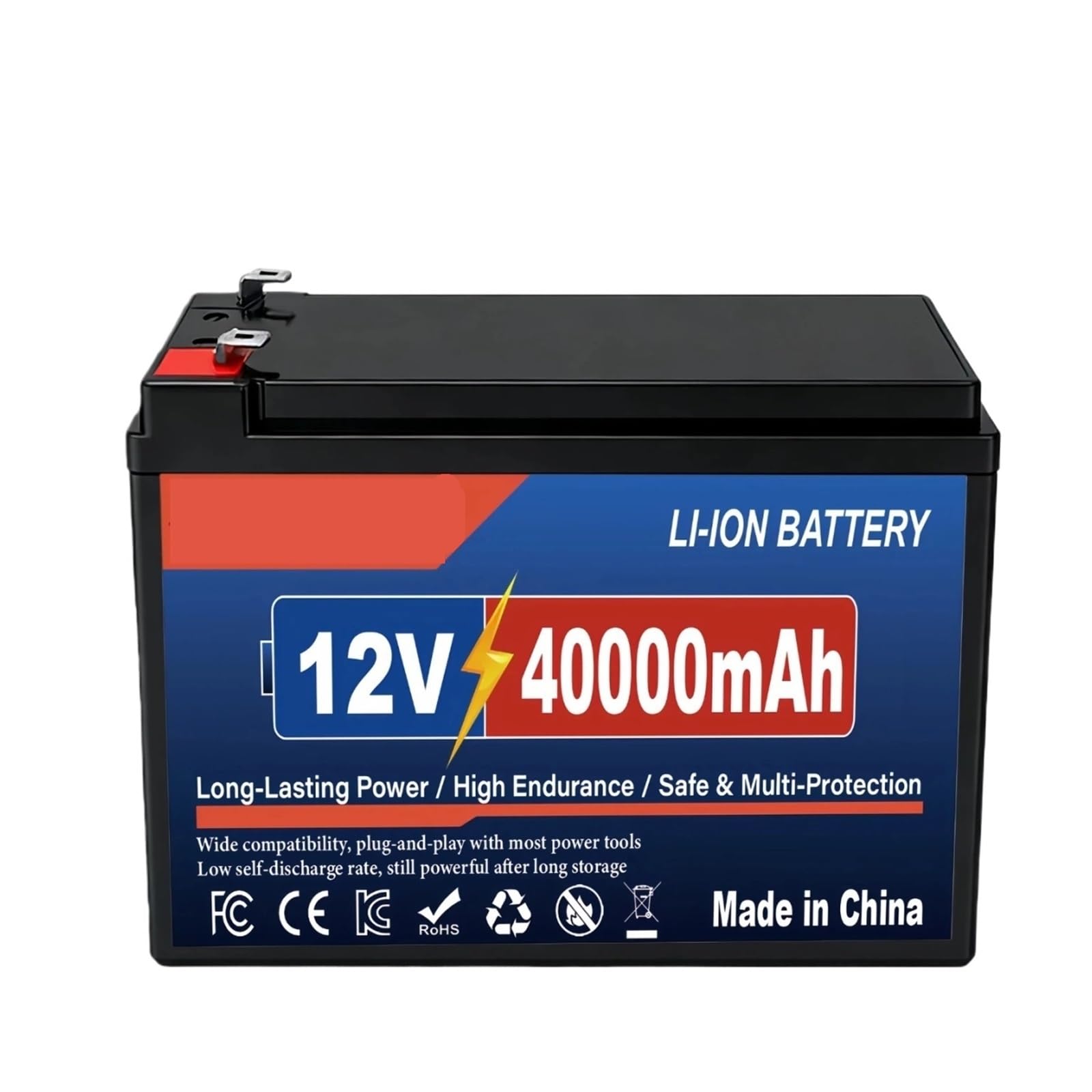 Batteria al litio LiFePO4 di grande capacità 12V 100Ah BMS integrato