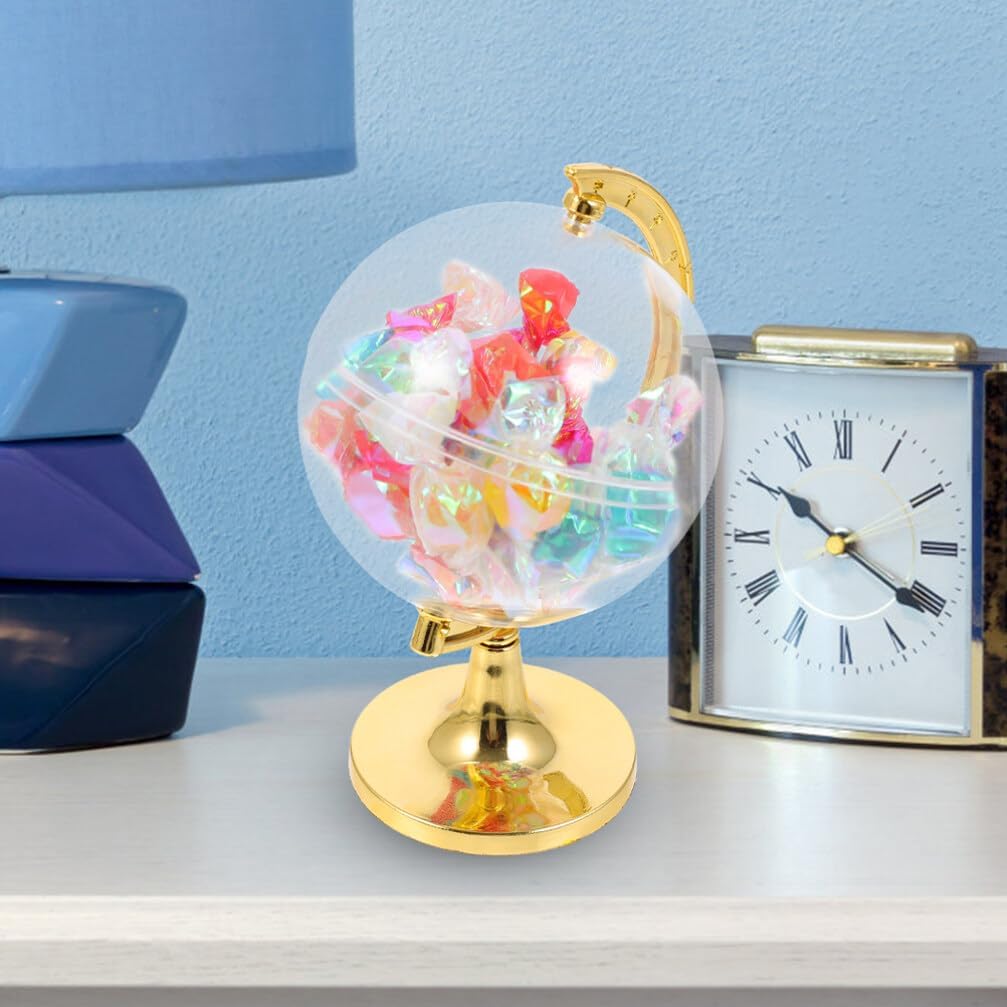 Ciieeo Earth Shaped Candy Boxes 4.53 Inch Clear Globe Party Favor Containers Wedding Cases Small Item Storage