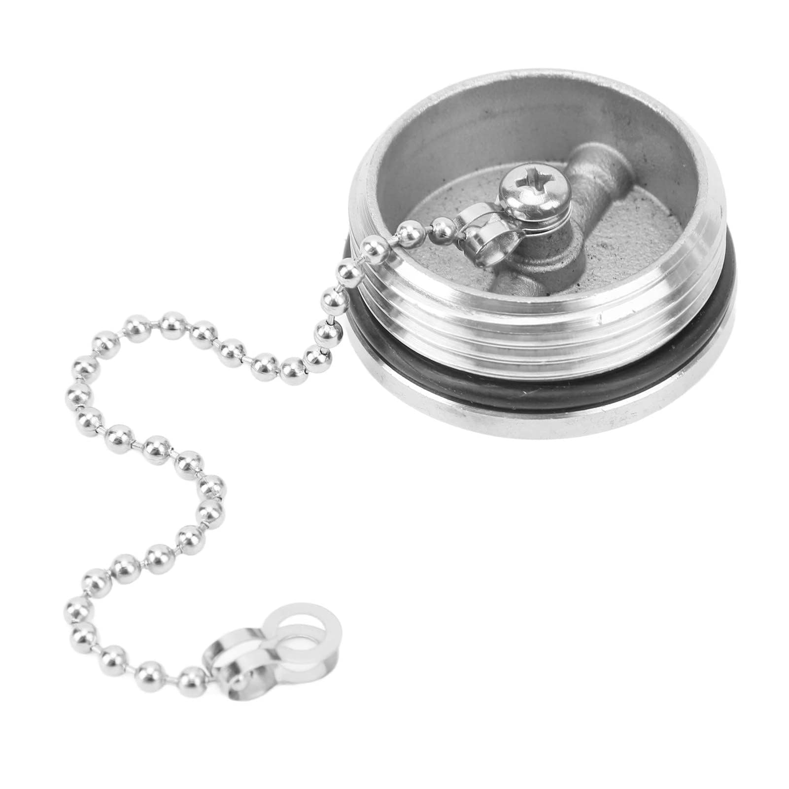 Tappo del Serbatoio del Carburante Per Barche, Tappo di Riempimento del Ponte in Acciaio Inossidabile Marino Tappo del Serbatoio Per Barche Lucidato con Catena Per Roulotte Per Yacht Per Barche(38mm)