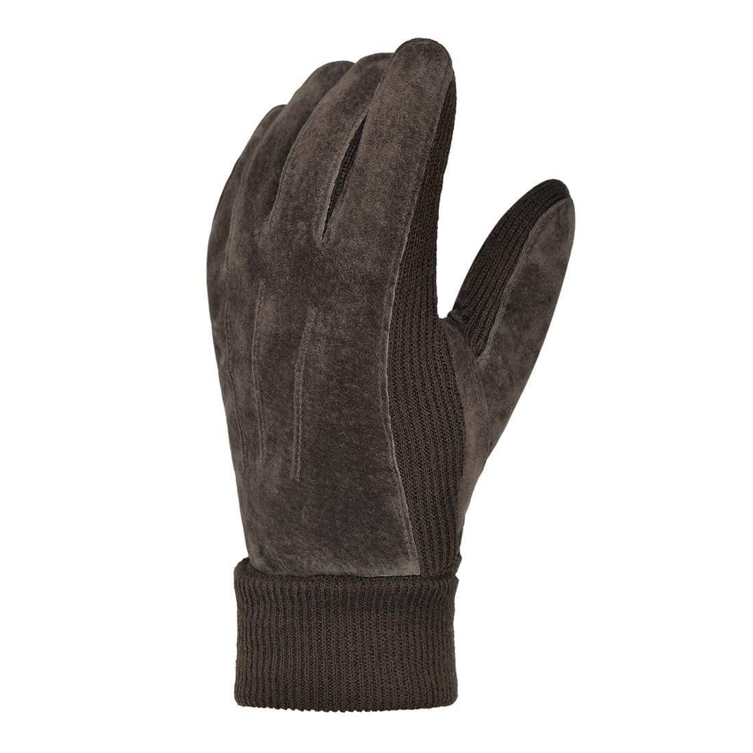 Harssidanzar Gants d'hiver pour homme en laine polaire chaude doublée de daim SM045EU