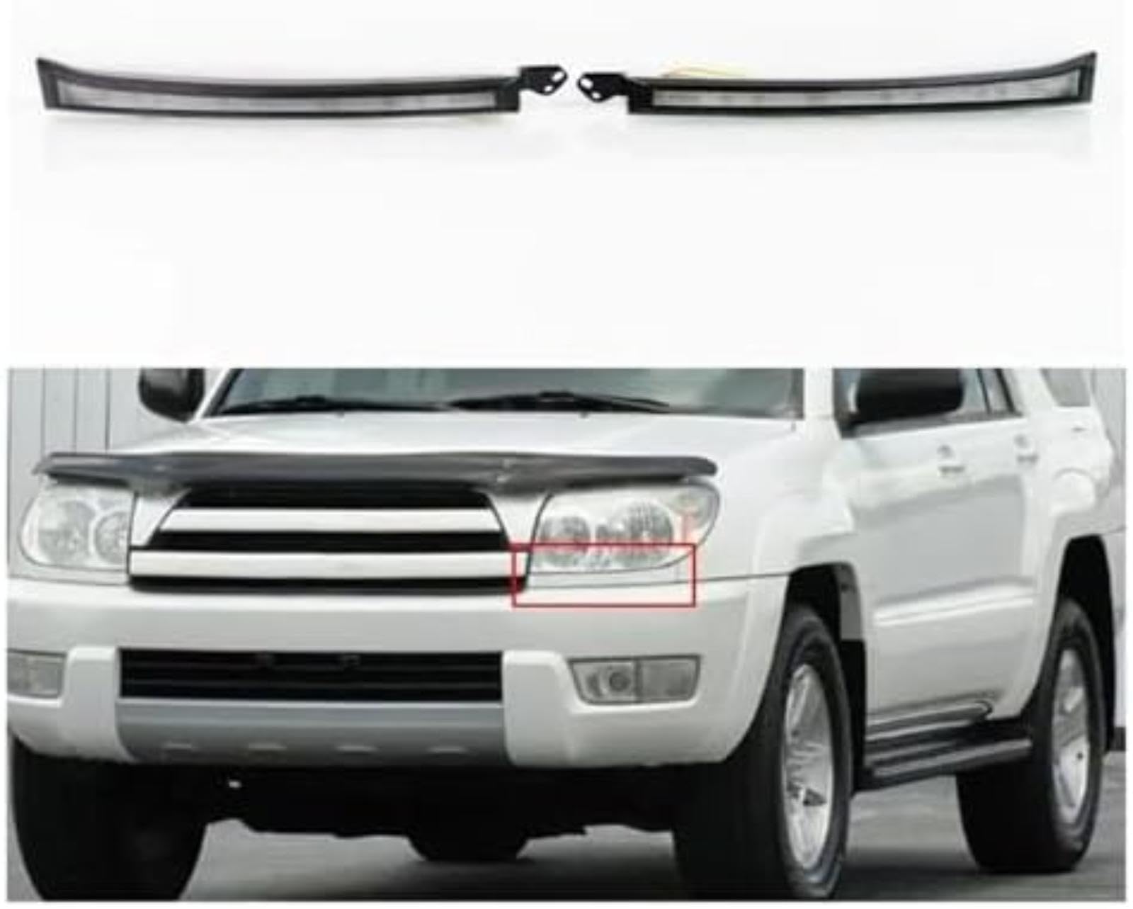 Włączony kierunkowskaz samochodowy, dla TOYOTA, dla 4, dla biegacza, dla 4 biegaczy 2003-2006-2009 lampa przeciwmgielna Led do jazdy dziennej Drl Lampka kontrolna lusterka (2003 2005)