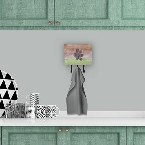 Miniatura 4 de Caroline's Treasures BB7359TH68 - Correa o llavero de acuarela con pata de perro, ganchos de pared, ganchos para llaves, soporte para colgar llaves,