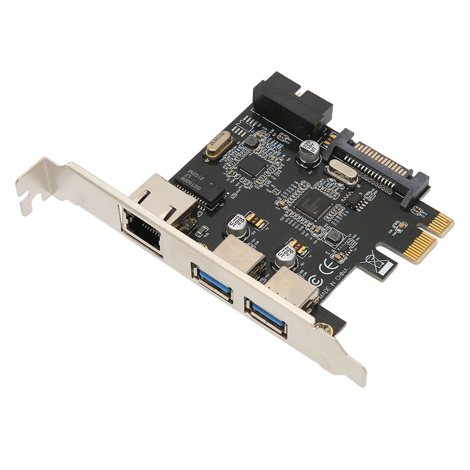 Scheda PCIe A USB 3.0 Con 4 Porte E RJ45 – 5 Gbps, Alimentazione A 15 Pin, Plug&Play Per Slot X1/X4/X8/X16, Compatibile Windows