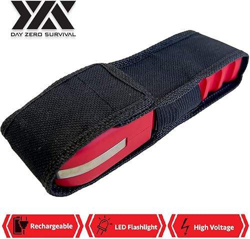 Miniatura 4 de Pistola paralizante roja resistente 100 mil millones de voltios recargable con linterna LED