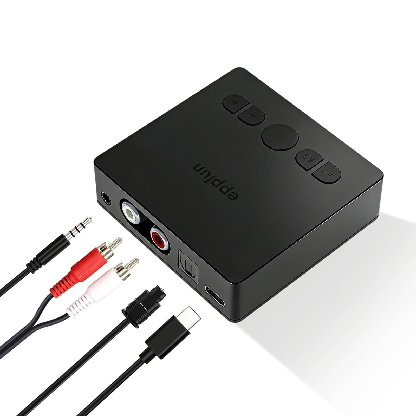 Photo 1 of Bluetooth 5.4 Receiver with Auracast, Qualcomm Chip HiFi Audio Adapter Supports LDAC aptX HD aptX Adaptive AAC LC3, Optical AUX RCA USB Audio Output for Home Stereo Speaker