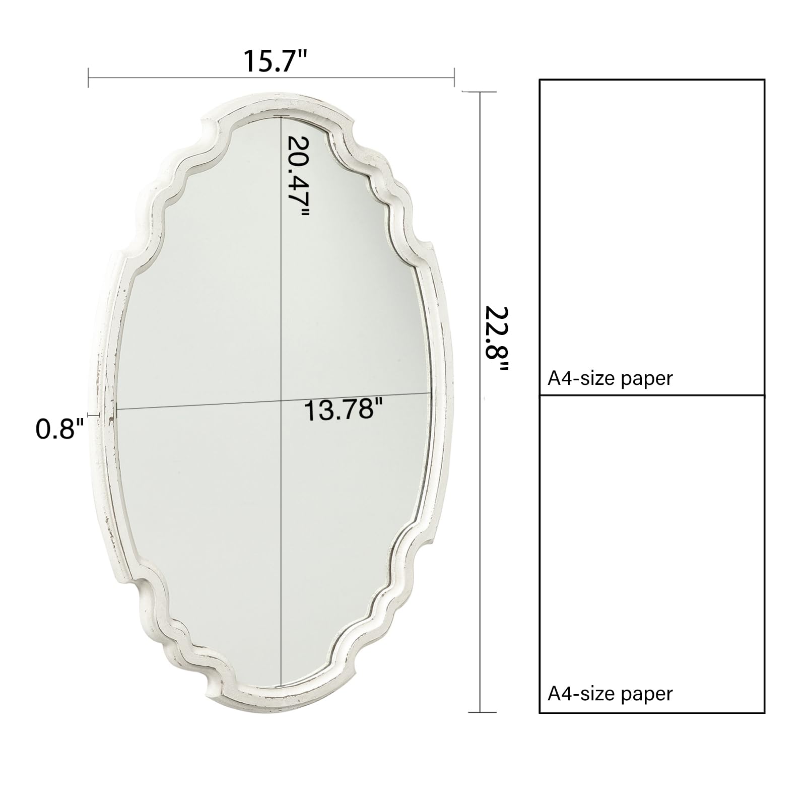 Amazon.co.jp: Sintosin ヴィンテージ 彫刻 オーバルミラー 壁装飾