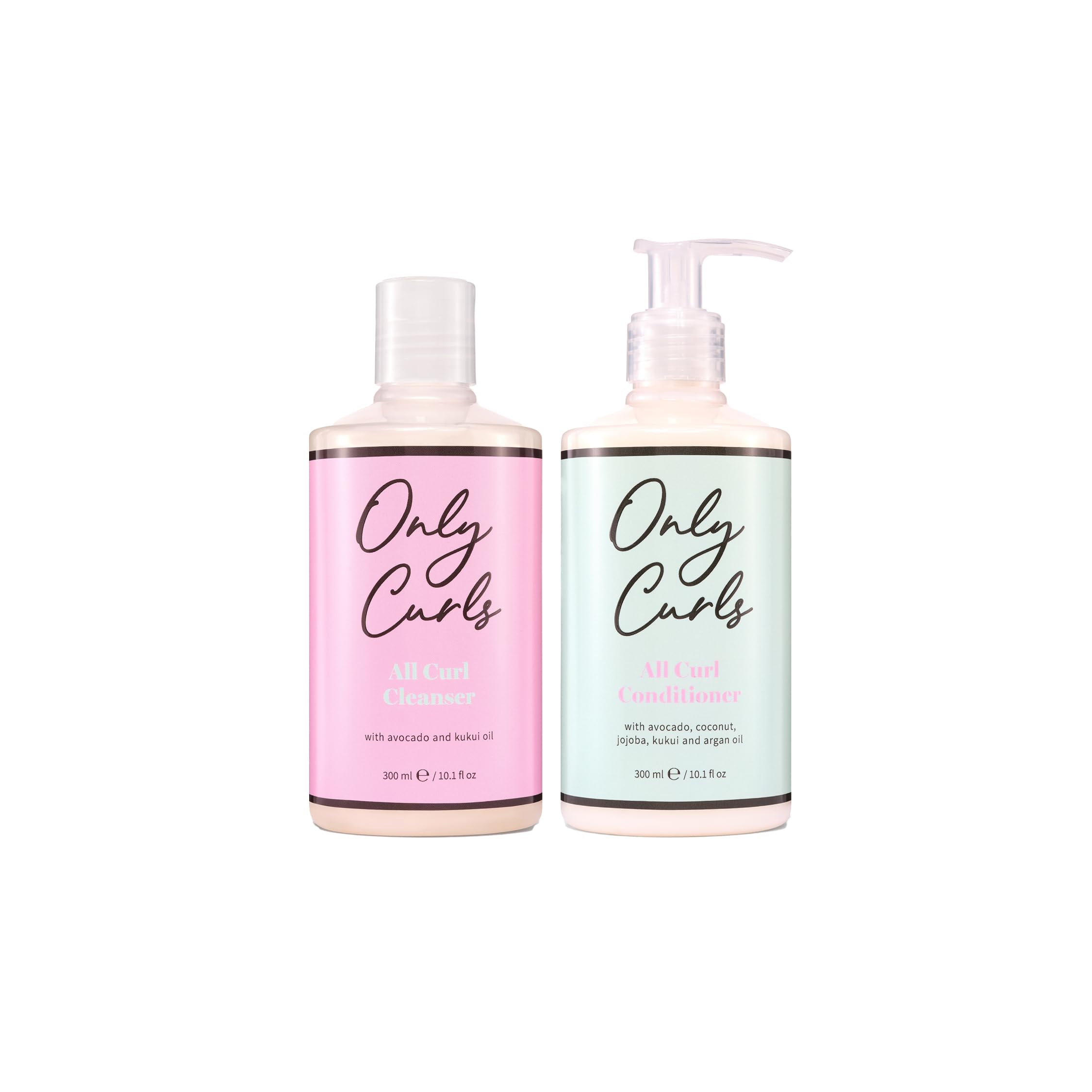 Only Curls Cleansing Bundle, 300ml x2, Curly Hair Shampoo and Conditioner, Sulphate-free, Nourishing, Gentle & Detangling