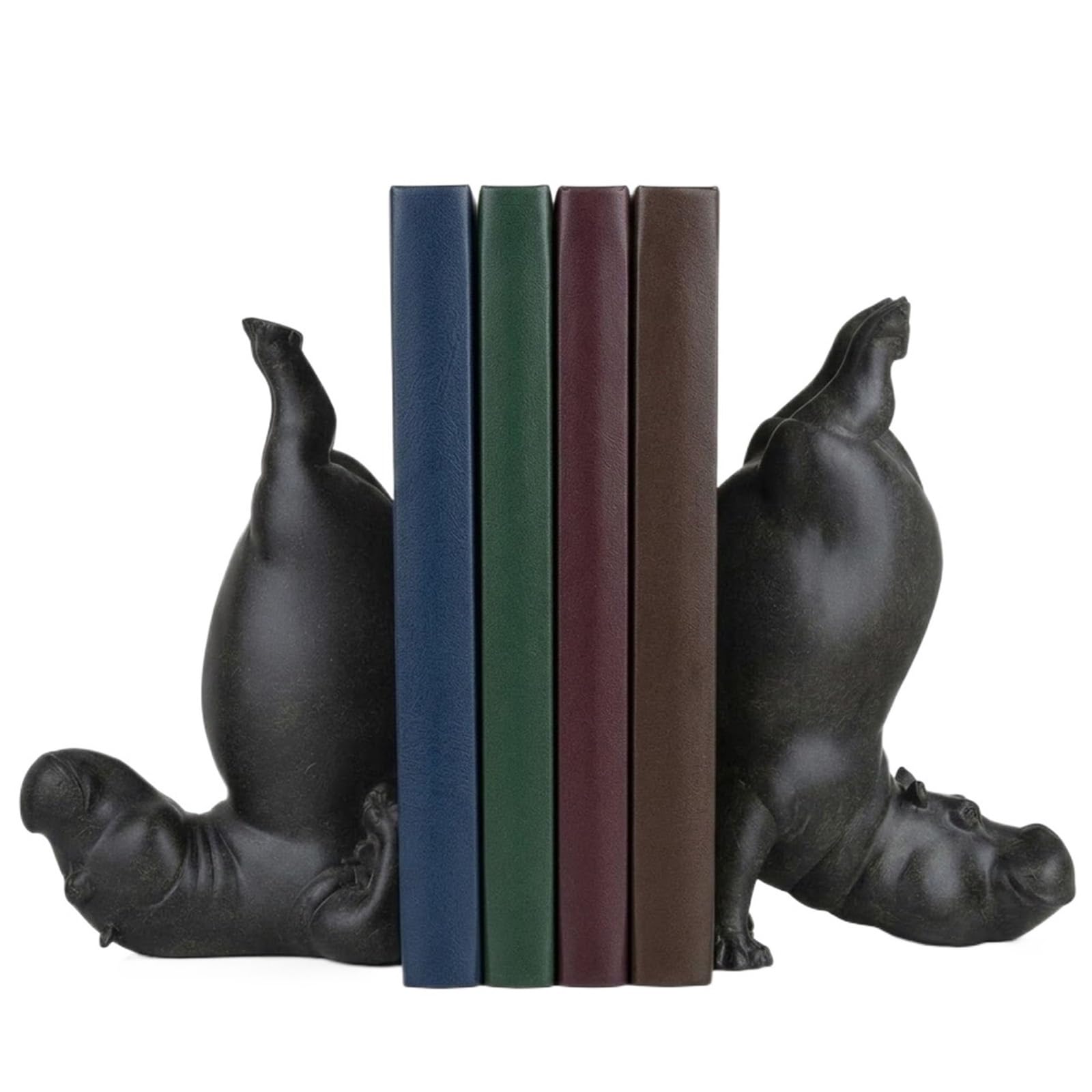 Sujetalibros de yoga Hippo Bookends de resina como regalo original de inauguración de casa