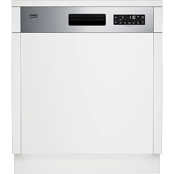 Beko BDSN25530X Dishwasher 60 cm Built-in and Partially Integrated for 15 Place Settings 5 Programmes 4 Additional Functions 3 Sink Levels Watersafe+ SteamGloss SelfDry White [Energy Class D]