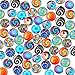 Litensh 70 sztuk dekoracyjnych krętlików szklanych kaboszonów, kolorowe perły tęczowe półokrągłe, płytki, 16 mm, kalejdoskop Dome Nuggets kamienie szlachetne do zdjęć Cameo wisiorki do produkcji biżuterii