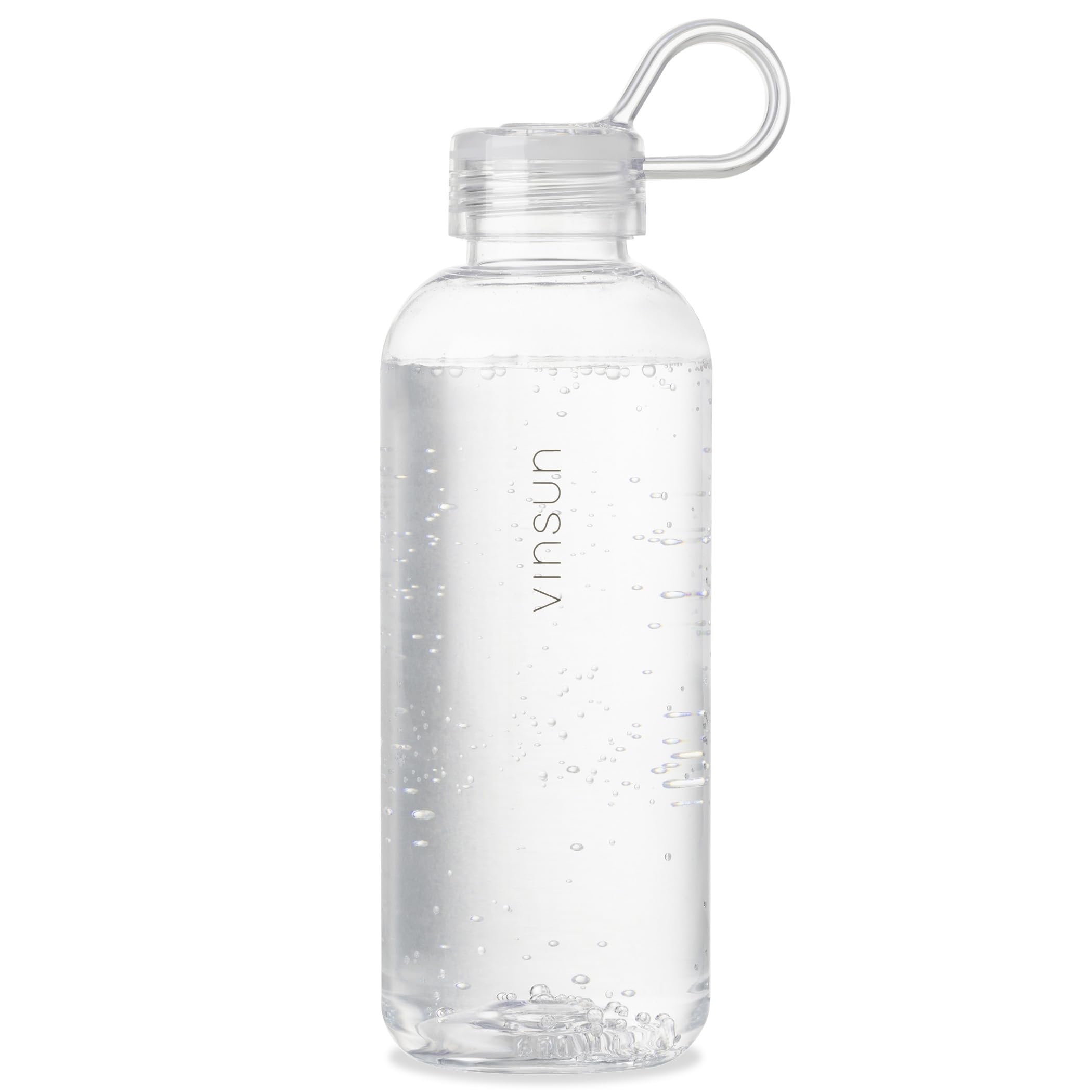 VINSUN Trinkflasche 650ml transparent - auslaufsicher, Kohlensäure geeignet, BPA frei, Tritan - Leichte Wasser Flasche zum auffüllen - Sport, Outdoor, Schule, Fahrrad