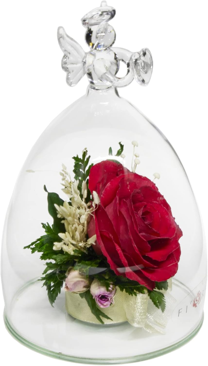 Fiora Flower | Long Lasting Real Roses in a Sealed Vase | Lasts up to 5 Years | Unique Present Gift