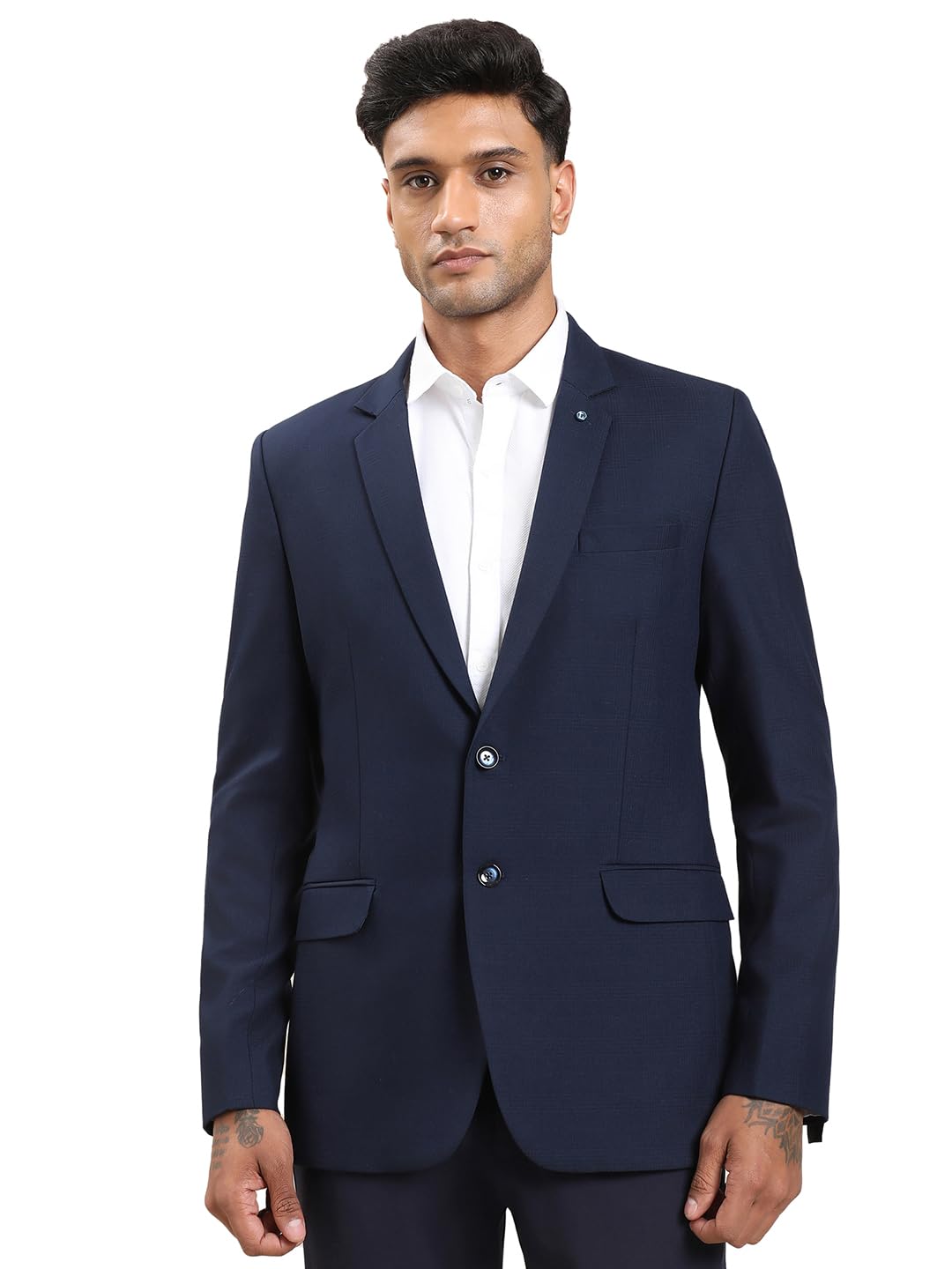 turtle Men Polyviscose Blue Checkered Tailored Fit Blazer-picture-31