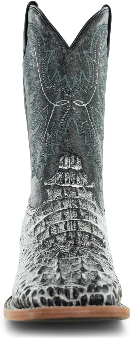 Soto Boots Men's Caiman Nuca Print Square Toe Boots H4019 - Image 4