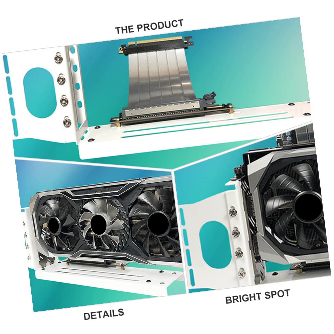 Mobestech Soporte Gpu Soporte Vertical para Computadora para I-E Accesorio De Soporte De Chasis Ángulo Gráfico Tarjeta De Montaje De Video Grado