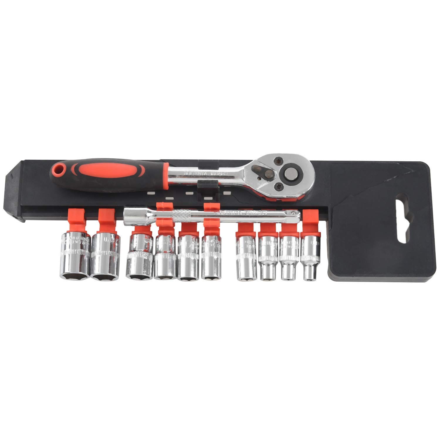 ZSS-ZSS 12pcs 1/4-Inch (6.3MM) Socket Wrench Set CR-V Drive Ratchet Wrench Spanner for Bicycle Motorcycle Car Repairing Tool Set Wrench