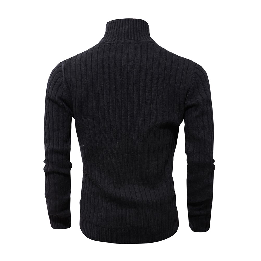 AOLI RAY Herren Strickjacke mit Reissverschluss Cardigan Stehkragen Pullover Feinstrike Sweaters mit 2 Taschen