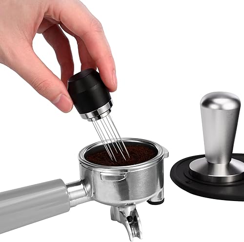 Miniatura 6 de Herramienta de distribución de agujas de espresso, WDT Tool Espresso, Distribuidor de agujas de espresso de 8 agujas de acero inoxidable, agitador