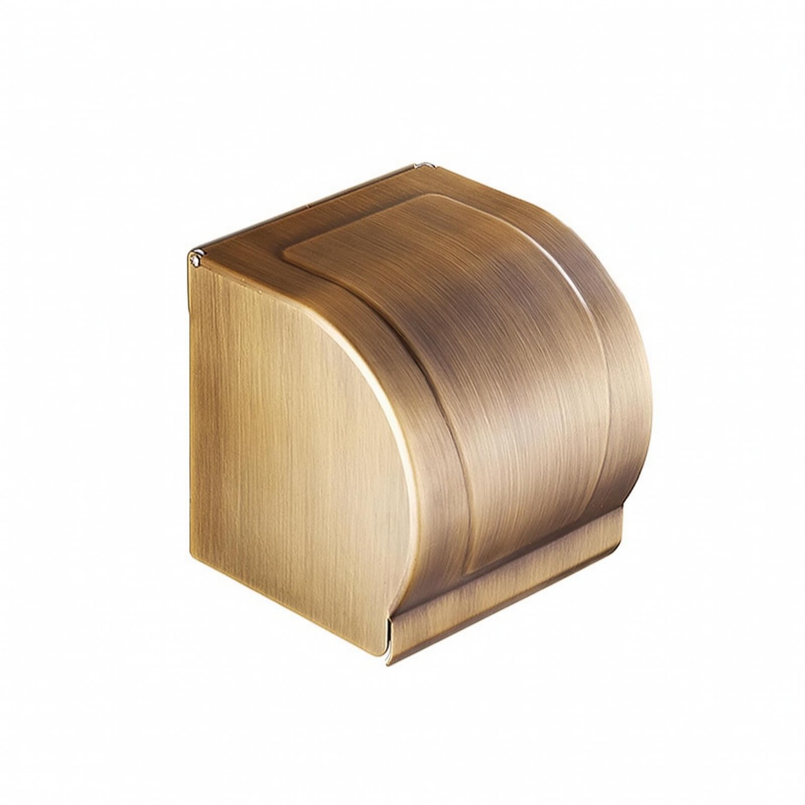 Yajuyi Dispensador Cerrado Papel Higiénico sin Taladro Portarrollos Cobre Pared Portarrollos con Tapa Curva para Aseo