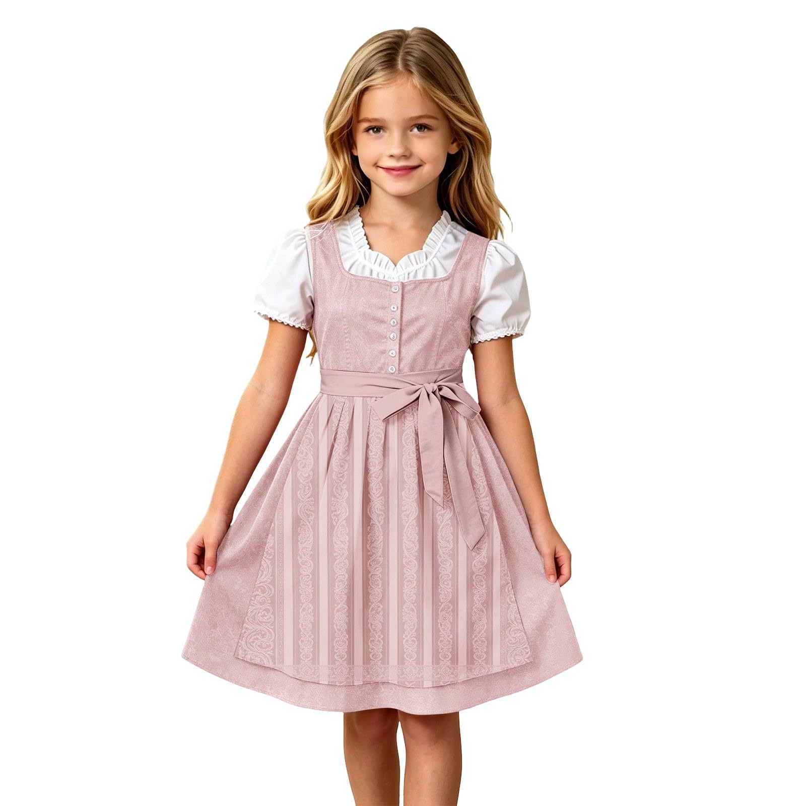 Girls Oktoberfest Costume Bavarian Beer Festival Dirndl Dress with Apron
