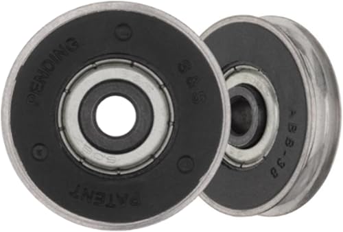 Miniatura 6 de Conjunto de rodillo tándem para puerta corredera, rodamiento de bolas de acero, pestaña C de 1-1/4 pulgadas. Reemplazo de rodillo para puerta de