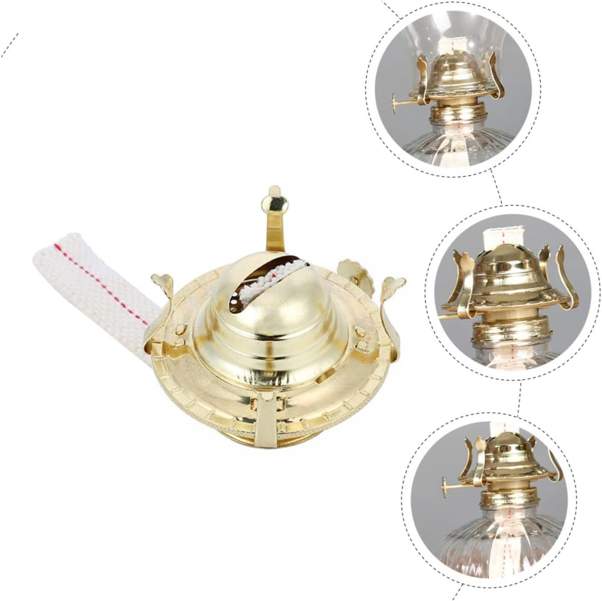 MAGICLULU 1set Vintage Kerosene Lamp Wick Holder Burner for Old Lanterns and Oil Lamp Accessories Includes Wick for Custom DIY Lighting