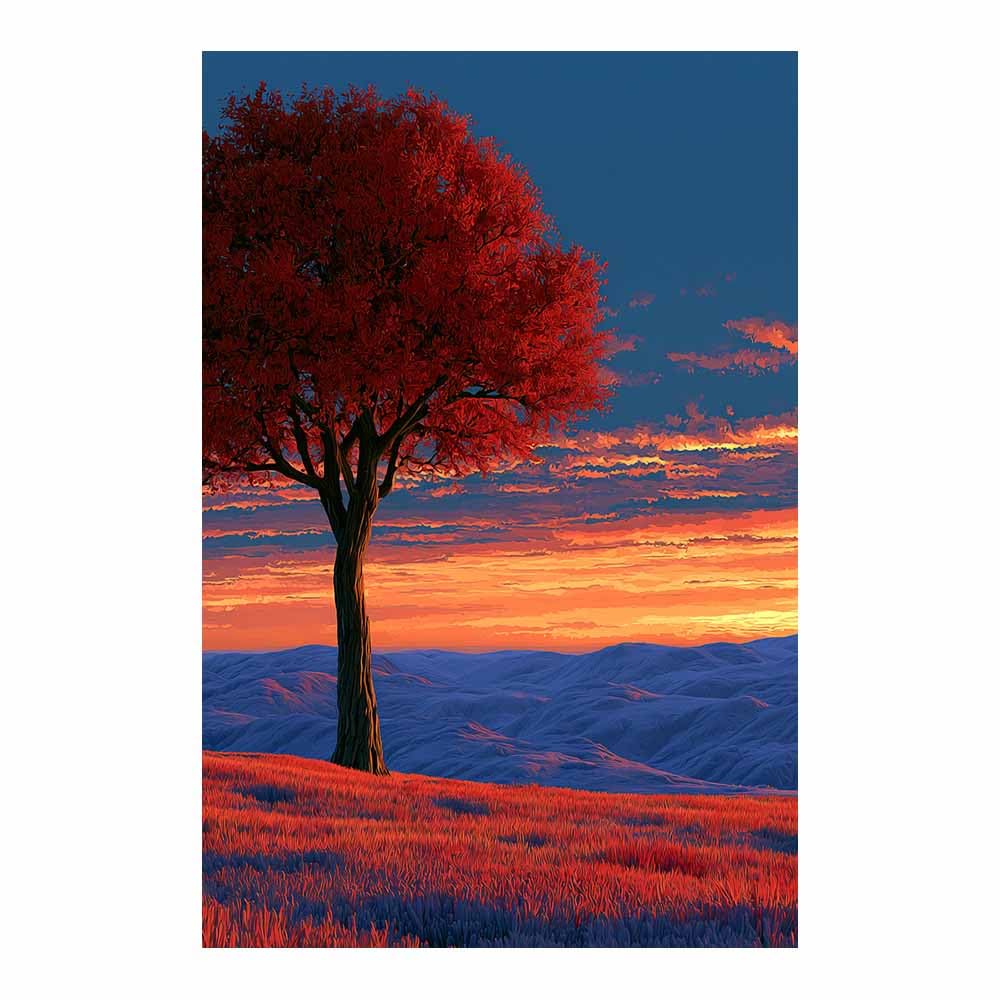 DMZPKZB Tree Of Life Large Wall Art Vibrants Rainbow Autumn Tree Colorful Canvas Art Prints,Abstract Painting,Scenery Wall Decor,For Gallery,Bedroom,Living Room And Hotel(Multicolor)-80x120cm Unframed