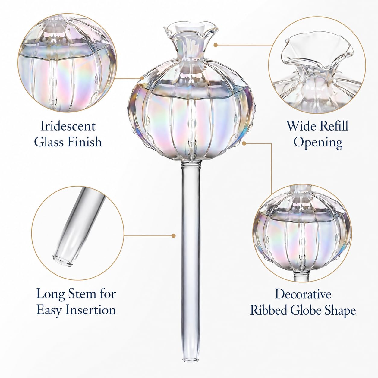 Lot de 6 globes d'arrosage en verre en forme de cactus - Piquets d'arrosage automatique en borosilicate - Ampoules d'irrigation automatique pour plantes en pot d'intérieur et d'extérieur - Outil